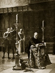 Felipe II recibe noticias de la derrota de la Armada, ilustración de 